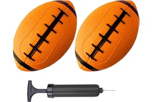 ABAJI Toy Football 2PCS 6 inch Small Mini Ball for Kid Toddler Soft Rubber Come with Pump Needle Boys Girls Gift Party Decor
