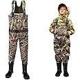HISEA Kids Chest Waders for Toddler & Children Neoprene Youth Duck Hunting Waders for Kids Boys Girls with Insulated Boots