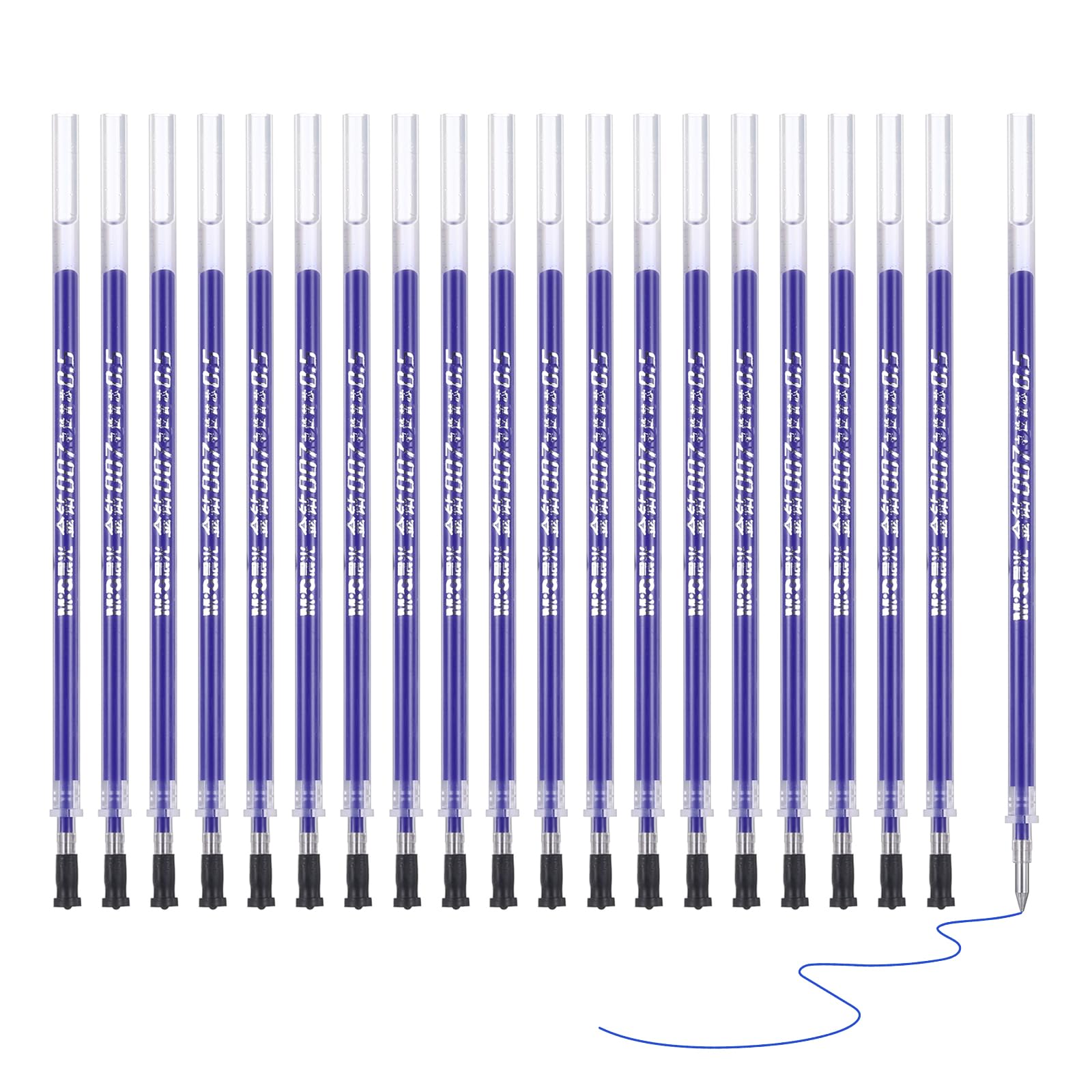 M&G Gel Pen Refills 0.5mm Fine Point, 20 Pack Quick Drying Smooth Blue Gel Ink Pen Replace Refills for Retractable Pen Click, Office Study Classroom Supplies, 5.2"
