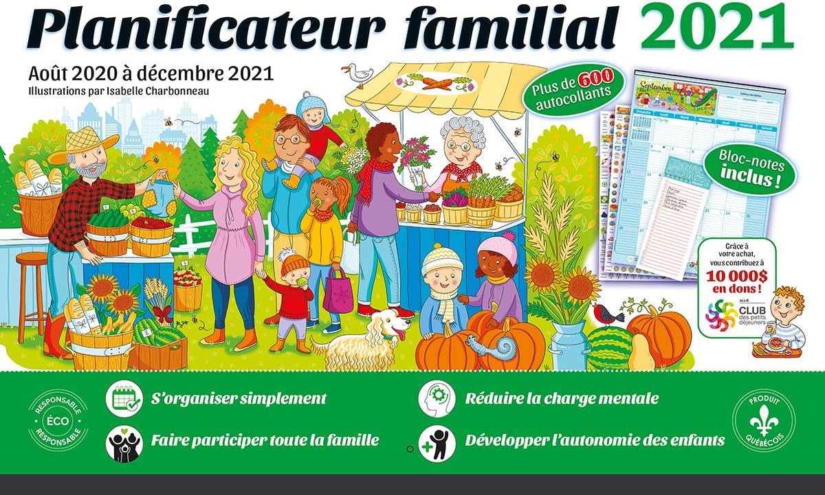 Planificateur Familial 2021 Calendrier Magnetique 17 Mois Aout 2020 A Decembre 2021 Amazon Ca Office Products