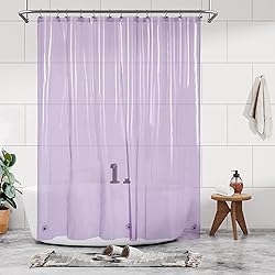 Shower Curtain Liner - Premium Clear Lavender PEVA
