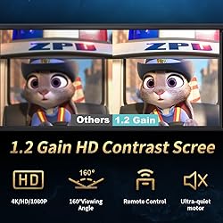 Motorized Projector Screen Pull Down 100 Inch 16:9