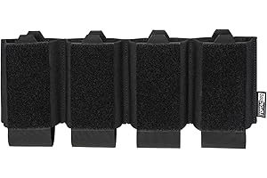 TOPTACPRO Quad 5.56 Mag Pouch Open Top 5.56 Magazines Organizer Elastic Hook and Loop Insert Separate Magazine Pouch for Airs