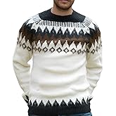 Gamboa Alpaca Sweater for Men Light and Softness Wool Pullover Crewneck Knitted Fall Winter Sweaters