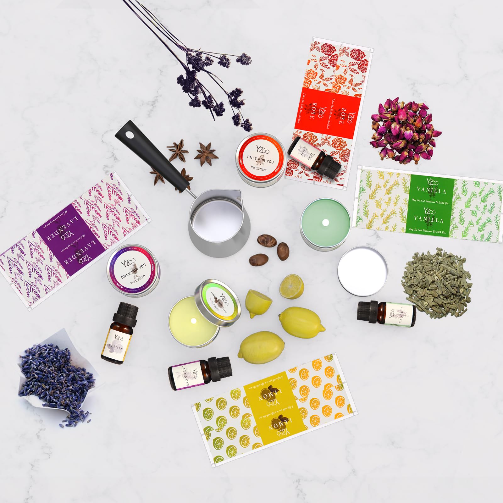 Complete Candle Making Kits for Adults Beginners, DIY Candle Making Supplies Include Soy Wax,Wax Melter,Scents,Dyes,Wicks,Wicks Sticker,Candle Tins & More-Full Candle Maker Set - Arts & Crafts Kits