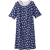 Silverts Open-Back Hospital Gowns for Women – Comfortable, Easy Dressing for Seniors & Patients - Lace Trim 2/3 Sleeve