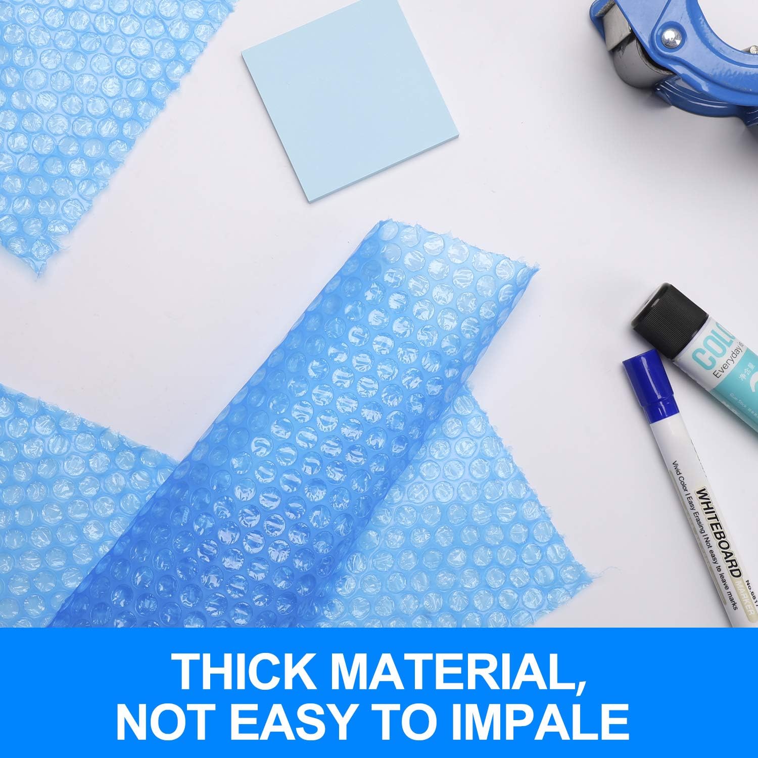 Fuxury Blue 16" Anti-Static Bubble Cushioning Wrap Roll Air Bubble Roll 1 Roll 36 Feet, Perforated Every 12", Included 10 Fragile Sticker Labels for Packaging Moving Shipping Boxes Supplies : Office Products