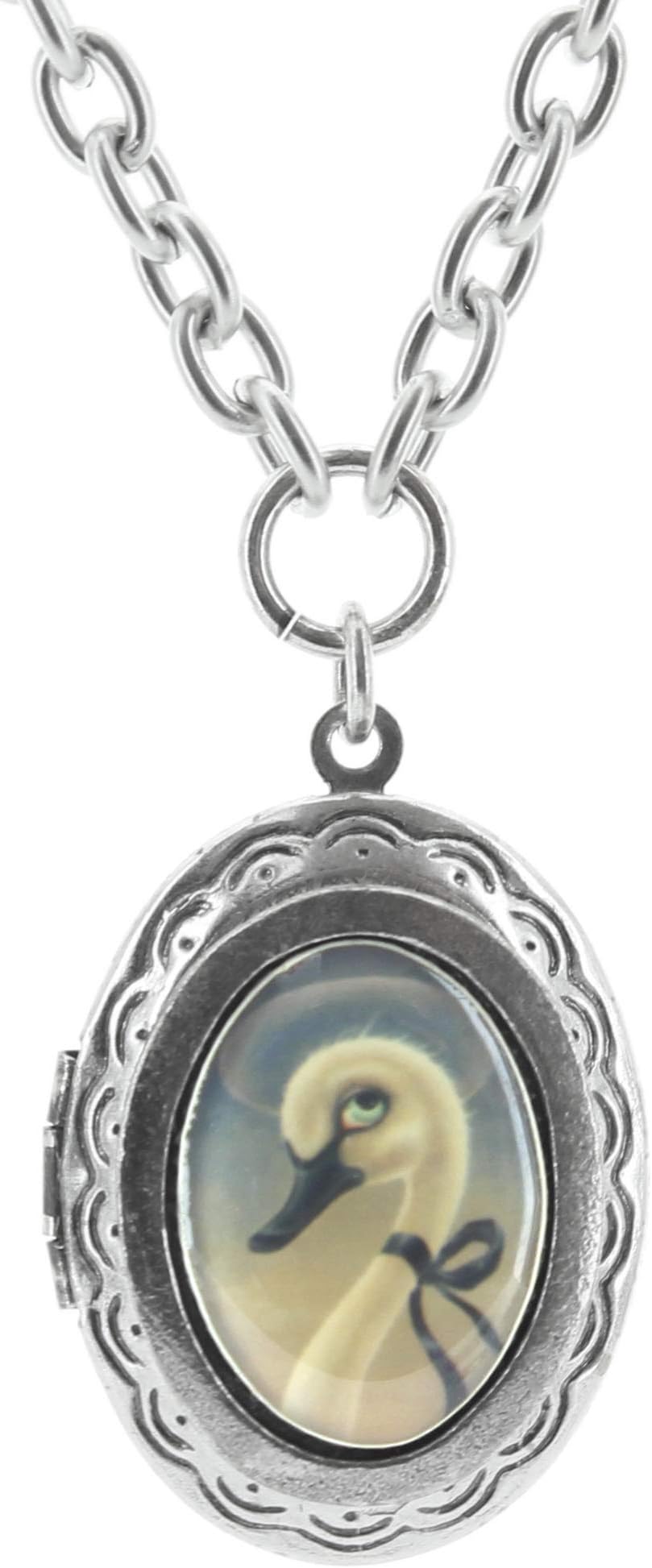 Classic Hardware Swan Necklace with Secret Compartment