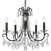 Othello 5 Light Clear Crystal English Bronze Chandelier