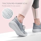 HKR Womens Trainers Lightweight Walking Shoes Breathable Slip On Grey UK 4 view 8