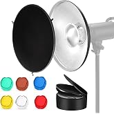 Soonpho 16inch/42cm Bowens Mount Silver Beauty Dish | Soft Light, Portable with Storage Bag, Aluminum Metal, Six-Color Diffuser, Honeycomb Grid, for Strobe Flash ＆ LED Video Light