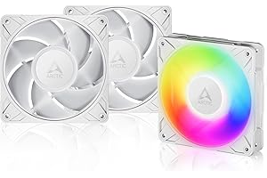 Arctic P12 Pro A-RGB (White) - 3 Pack - Powerful Premium Fan, 120 mm PWM Fan with Y-Cable Splitte, 600-3000 RPM, 0 RPM <5% PW