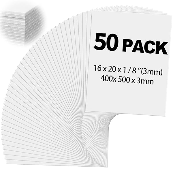 FRIENDA 50 PACK FOAM BOARDS 1/8 INCH THICKNESS...