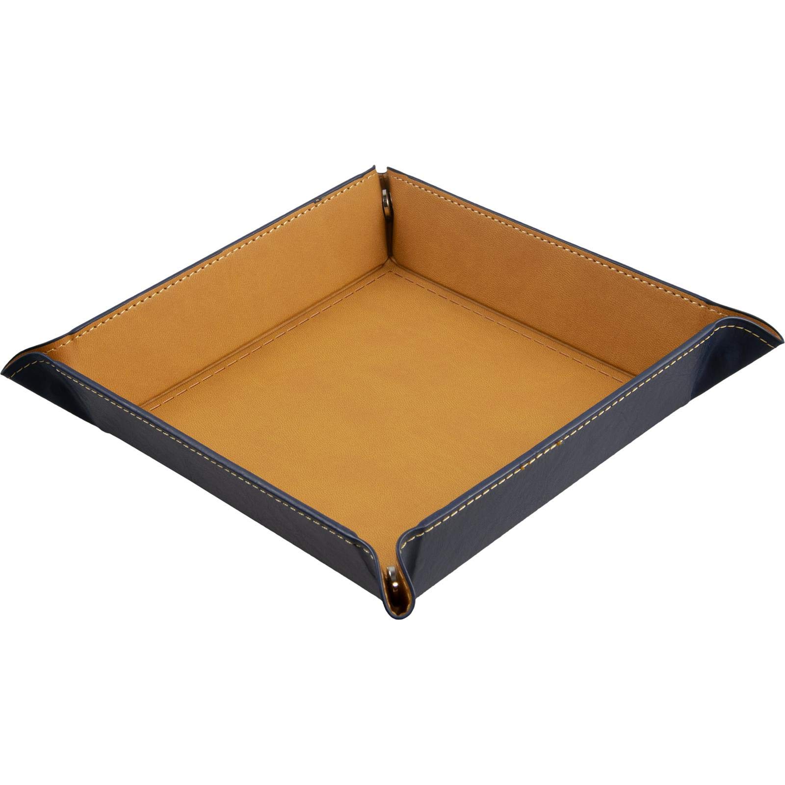 shibby - foldable dice tray, dice base made of imitation leather in brown - 22 x 22cm