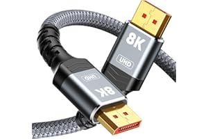 Snowkids 8K DisplayPort Cable, 10ft DP Cable1.4 [VESA Certified, 8K@60Hz, 4K@144Hz], Bradied High Speed Display Port Cable 14