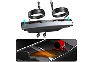LANSAN USB Hub for Tesla Model 3 Model Y Waterproof - Fast Phone Charger for Model Y/3 Accessories 2024 2023 2022 2021 Multi Port Retractable Docking Station, 100% Fit Center Console(Not Fit Model 3 2024)