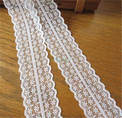 Amazon Com 10 Yard Scalloped Double Edge Flower Strip Tape Lace