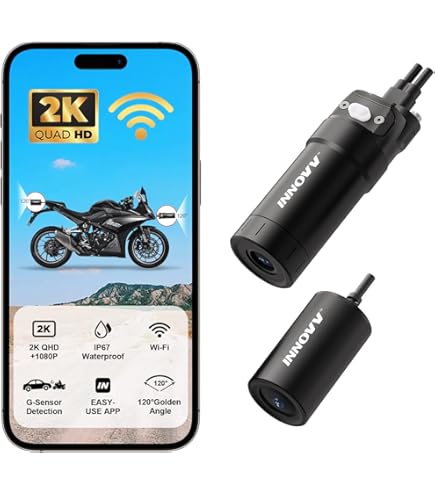 VANTRUE F1 4K+1080P Motor Dashcam - 5GHz WiFi, GPS, IP67, 24-uurs Bewaking, Max 512GB 2 miniatura