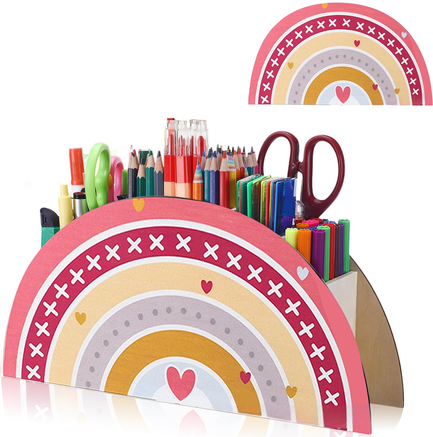 Jiahuade Rainbow Pen Holder Desk Organiser, Kids/Childish, Pen holder, Pen Holder, Office, School, Library, Rainbow