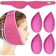 Hilph Face Ice Pack Wisdom Teeth Ice Pack Head Wrap with Washable Jaw Wrap and 4 Replacement Hot Cold Pack for Facial Oral Surgery, TMJ, Tooth Extraction, Dental Surgery, Tonsillectomy Recovery Red