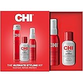 CHI Infra Ultimate Styling Gift Kit, 2 Oz Silk Infusion, 2 Oz 44 Iron Guard & 2.26 Oz Texture Hair Spray, Sulfate, Paraben, & Cruelty-Free (3 Items)