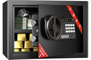 KABISAFE Safe Box, Anti-Theft Safe with Digital Keypad Key Lock for Home Office Hotel Document Jewelry Cash Storage 1.2 Cubic
