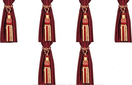 Homesazz 6 Piece Polyester Curtain Tie Back