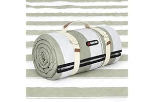 HX&OD Outdoor Picnic Blanket Extra Large, 80”x80” Waterproof Picnic Mat Foldable Camping Blanket Portable with Carry Strap fo