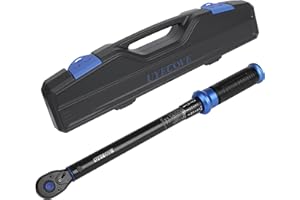 3/8-Inch Drive Click Torque Wrench, Dual-Direction Click Professional Torque Wrench 10-100FT.LB/13.6-135.6N.M, Dual Range Sca