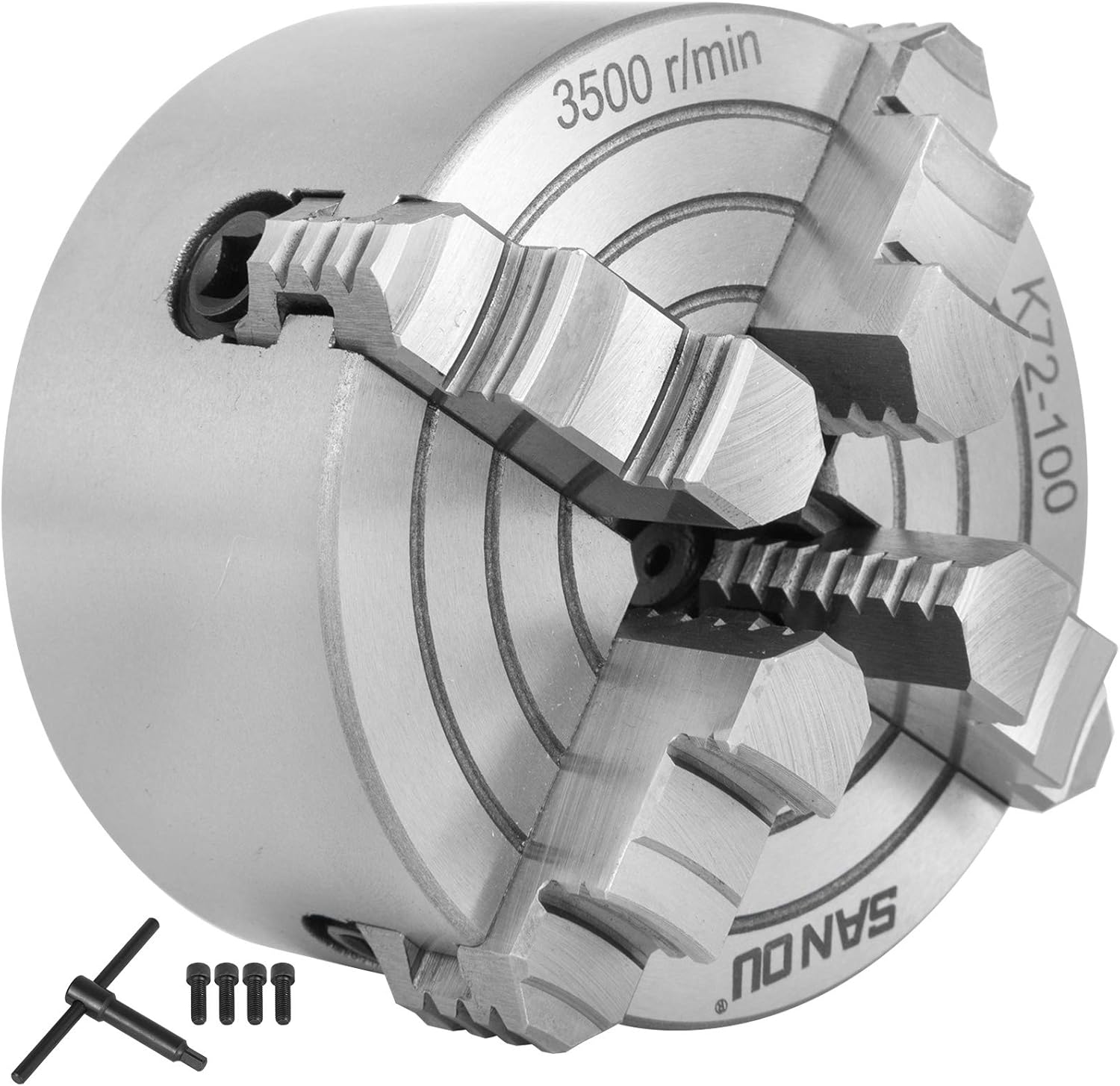 Mophorn K72100 Lathe Chuck 4 Inch 4Jaw, Lathe Chuck Independent