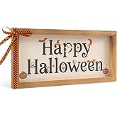 pechpell Happy Halloween Sign Pumpkin Bat Ghost Wall Table Shelf Home Decor | 11.8