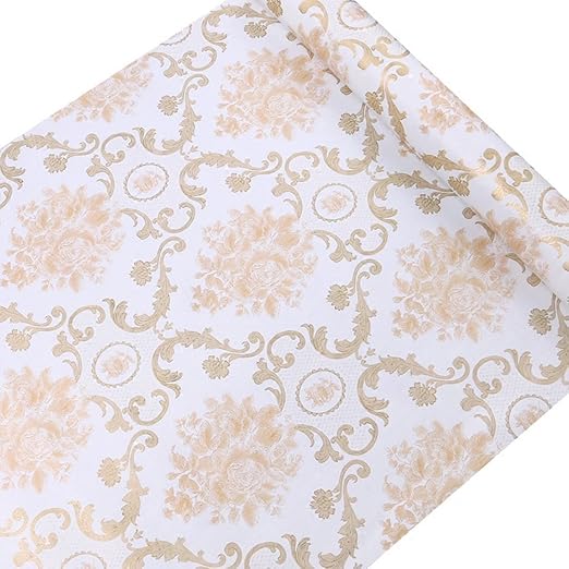 Amazon Com Simplelife4u Gold Damask Self Adhesive Shelf Drawer