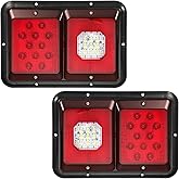 Partsam 2Pcs Double Led Trailer Tail Lights with Horizontal Mount Dual Stop Turn Backup Reverse 33 LED, Surface RV Taillights