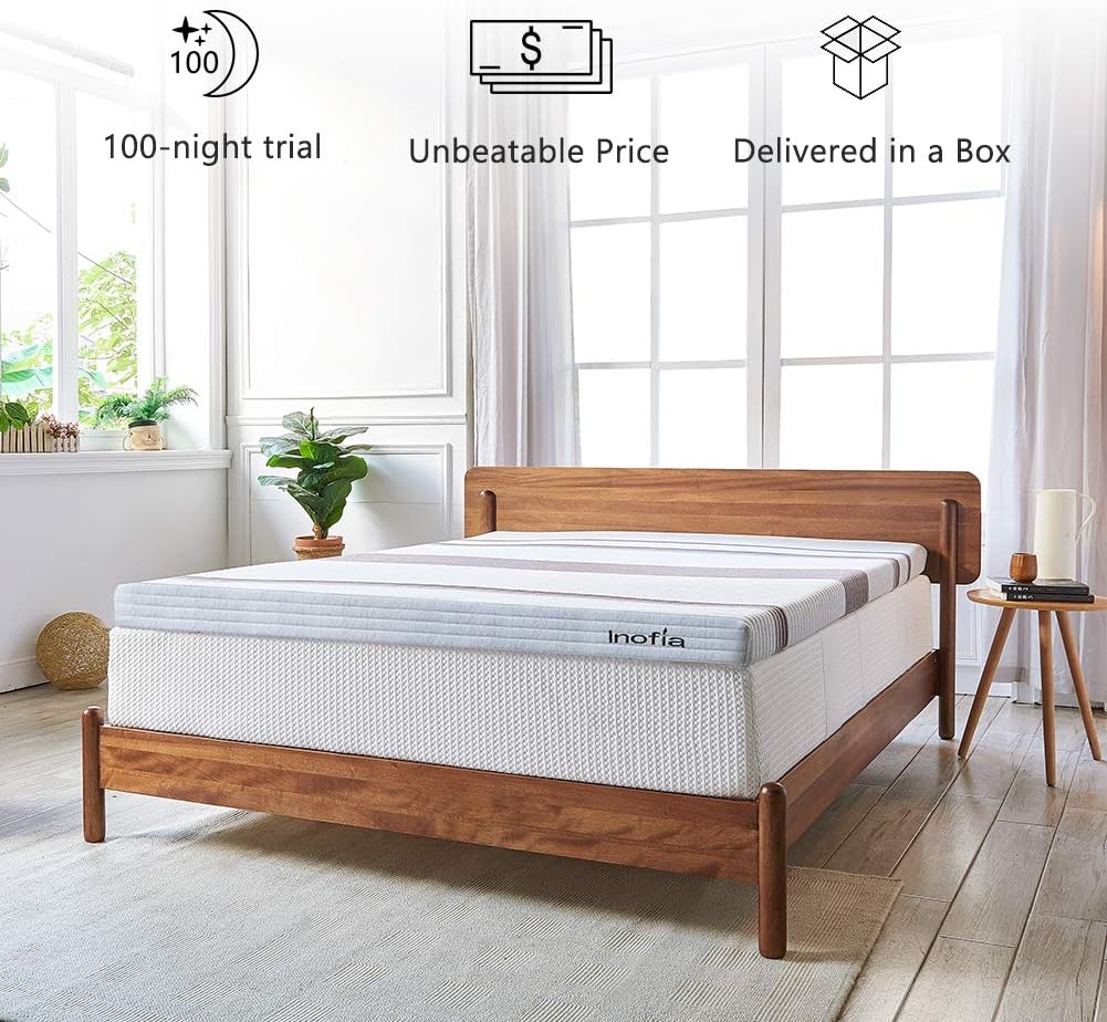 Inofia Mattress Topper 3 Inch Gel Infused Memory Foam Mattress Pad Ventilated Removable Cover with CertiPUR-US Foam (Full): Home & Kitchen