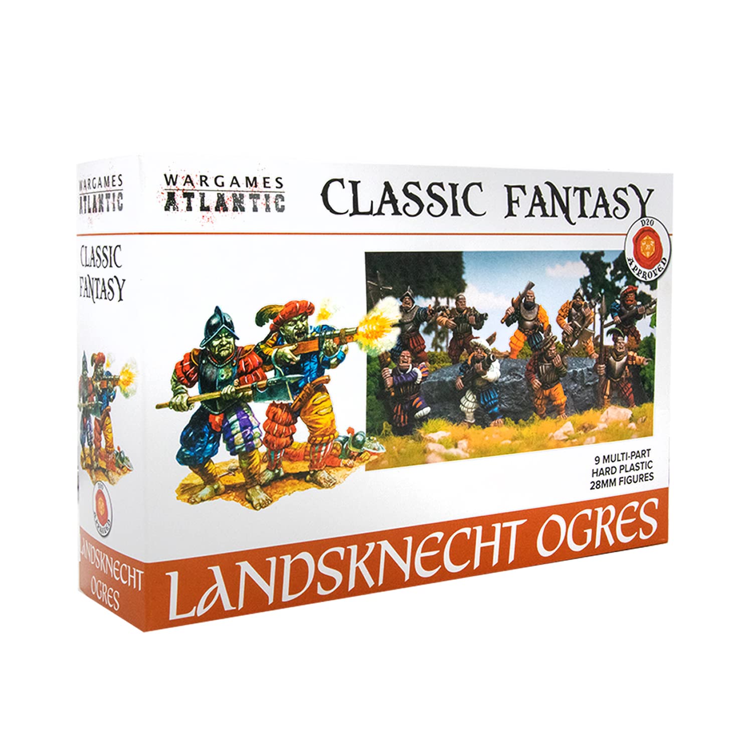 Wargames Atlantic - Classic Fantasty - Landsknecht Ogres (9 multipart hard plastic figures)