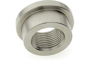 ADAPTORMOUNT M20 x 1.5 Stainless Steel 304 Female Threaded Stepped Weld Bung Metric Mounting Boss Fitting (OD 1-1/4") with Top Head (OD 1.5")