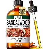 KUKKA Sandalwood Essential Oils - 4 Fl Oz - for Hair, Skin, Diffuser, Aromatherapy & DIY Soap Making Scent