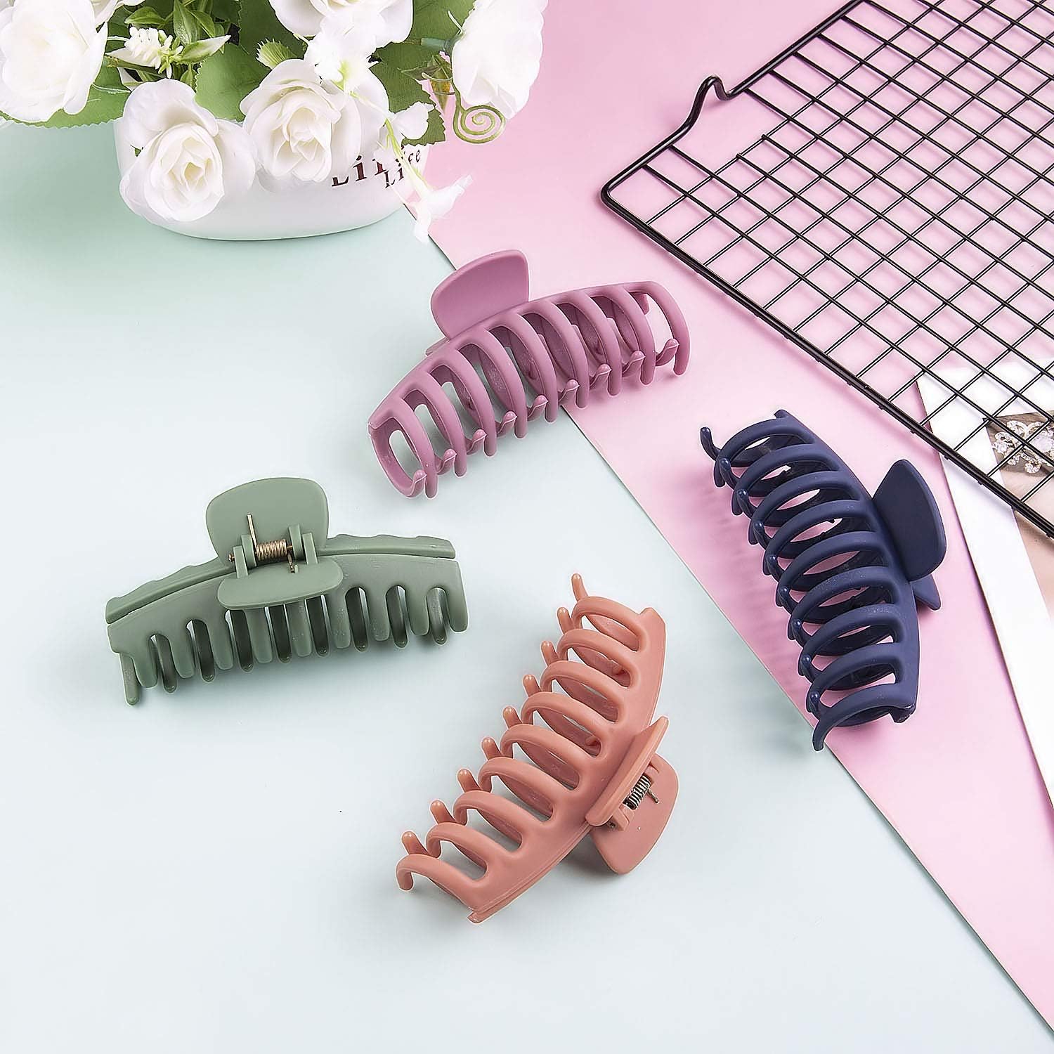 Plastic Hair Claw Clips,Comius Sharp 4 Pieces Women Thick Hair Claw Clamps,Hair Clips - Image 4