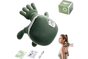 YHWABOICE Neck Massager with Heat, Shiatsu Neck and Back Massager with 4D Kneading, Heated Massager, Wireless Deep Tissue Massage for Shoulder and Cervical Pain Relief, Muscle Relax (Green)
