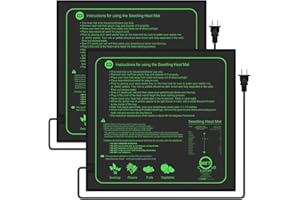 GYTF 2 Pack Seedling Heat Mats - MET Standard Warm Hydroponic Heating Pad for Indoor Gardening, Durable Waterproof 20" x 20.75"