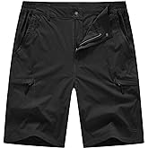 BASUDAM Men's Cargo Hiking Shorts Stretch Quick Dry Lightweight Work Shorts 6 Pockets for Camping Travel