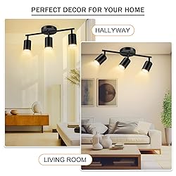 BoostArea LED 3 Light Track Lighting Kit, Black 3