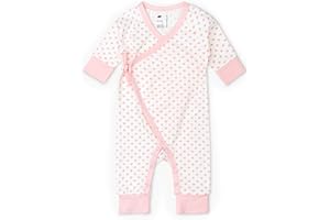 monica + andy Kimono Tie Long Sleeve One Piece, 100% Organic Baby Clothes for Girls & Boys, Preemie, Newborn & Infant