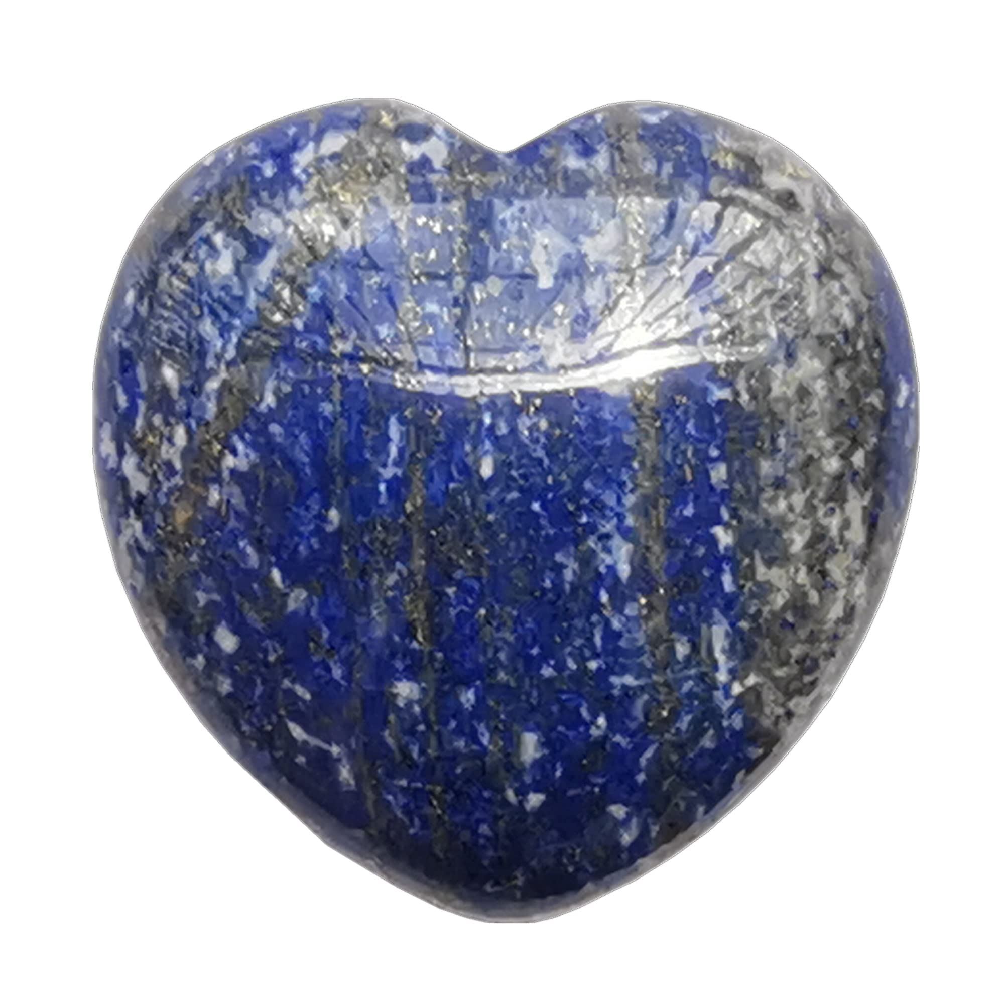 Manekieko Natural lapis Lazuli Palm Worry Carved Heart Love Stone,40mm Crystals and Healing Stones