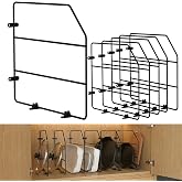 XINWXSS Baking Sheet Organizer Set of 6，17"x13" Vertical Tray Dividers for Kitchen Cabinets，Black Metal Cabinet Divider，Metal Wire Storage for Pans, Baking Trays and Cookware