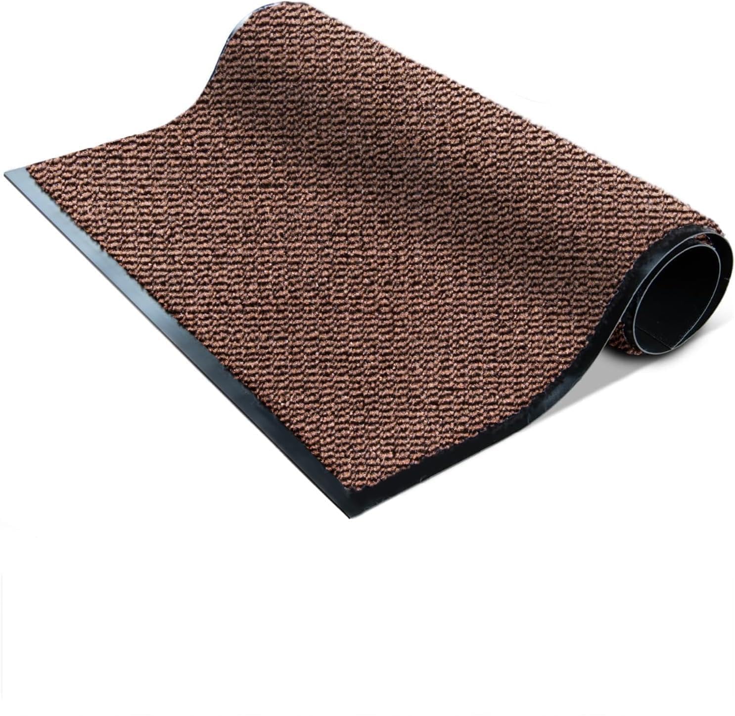 FB FunkyBuys Washable Door Mats - Heavy Duty, Non-Slippery & Stylish Floor Mat - Door mat indoor Large Rubber Indoor & Outdoor Doormats for Perfect Dust Grabbing (Rust-waved, 60 x 90 CM)