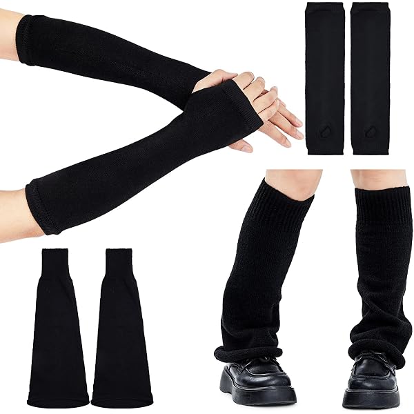yeabwps Leg Warmers Arm Warmers Knee Warmers 2Pcs Include Black
