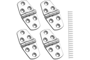 316 Stainless Steel Boat Hatch Hinges Marine Grade, 3 x 1.5 Inch, Sturdy Deck Cabinet Door Hinges with Screws (Pack of 4)