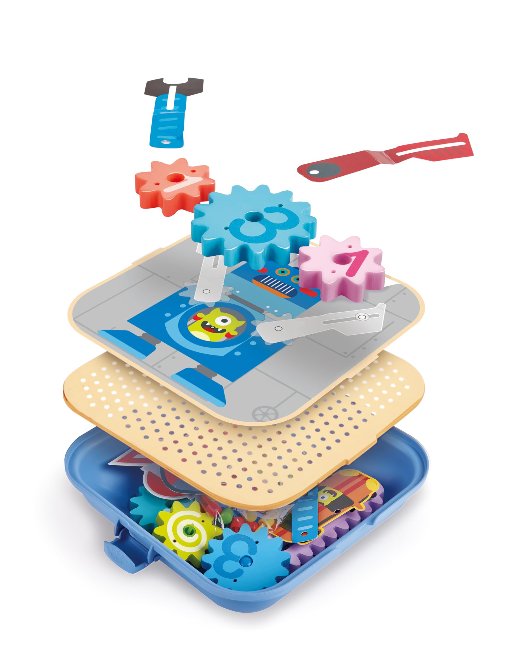 Hape Groovy-Go-Round Gears Playset for Kids 3Y+ - Educational Toy with Moving Parts, Storage Case Included