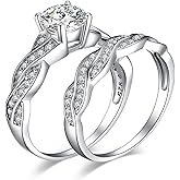 JewelryPalace Wedding Bands Engagement Rings for Women, 14K Gold Plated 925 Sterling Silver Cubic Zirconia Promise Rings for Her, Infinity Anniversary 1.5ct Simulated Diamond Ring